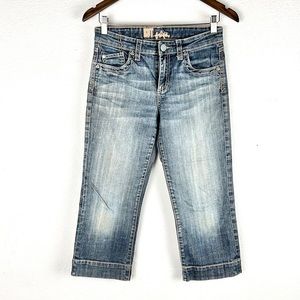 KUT FROM THE KLOTH | 👖 Pale Blue Mid-Calf Low-Rise Cropped Capris Jeans